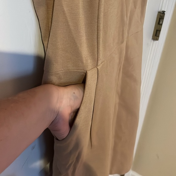 Milly Tan Halter Sheath Mini Dress for Work women’s size Medium - Picture 5 of 8